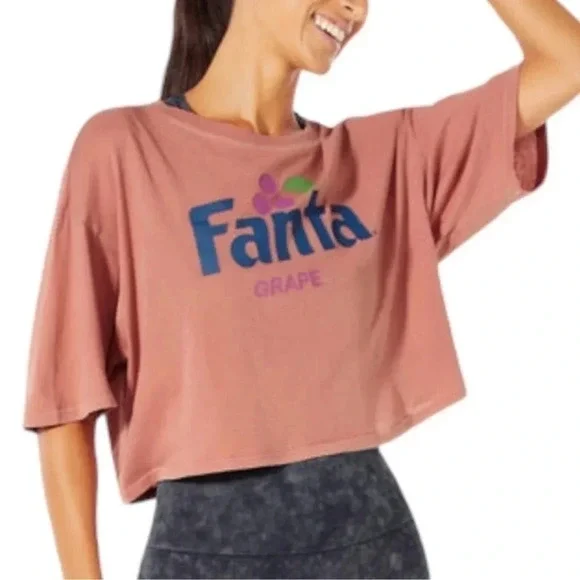 Wildfox | Coca-Cola Fanta Grape Alhambra Cropped Tee Graphic Size Large NWT - Picture 1 of 12